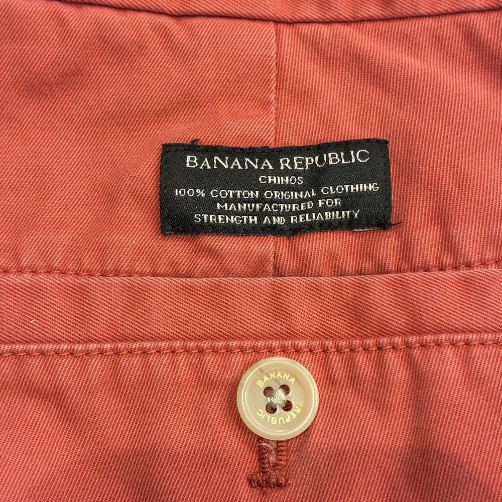 Banana Republic Fulton Skinny Chino Pants Mens 36x30 Nantucket Red 100% Cotton